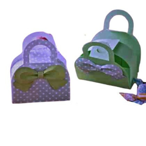 Modèle SVG de mini boîte à sac, boîte cadeau, fichier de découpe Cricut, fichier de découpe Sihouette. Créations de modèles en carton