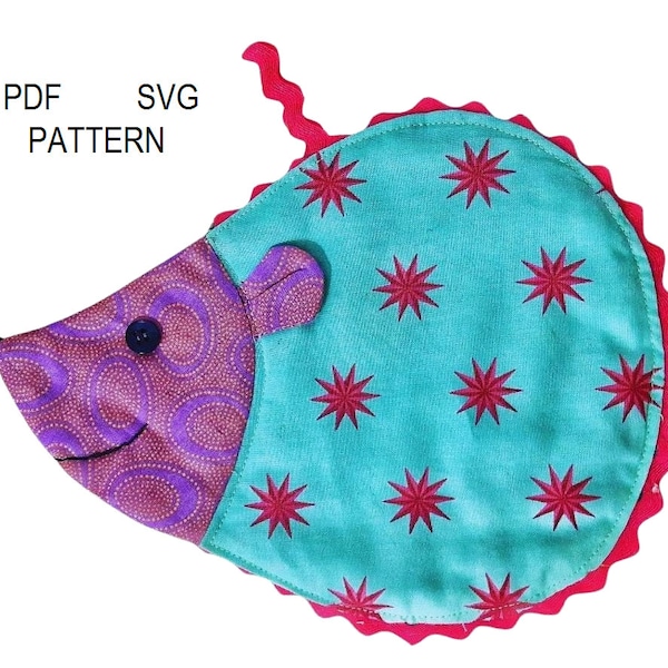 Hedgehog potholder, DIY sewing pattern. Creative sewing.Pdf,svg,jpg, Colorful kitchen potholder.Home decoration,home gift