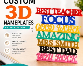 Personalised Desk Name Plate | Custom Office Name Sign | Desk Name Plaque | Teacher Desk Sign | Australian Made