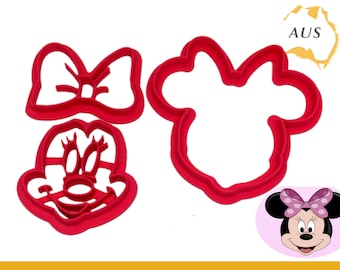 Minnie Mouse Cookie Cutter | Disney Biscuit Baking Cake Mold Stamp Embosser