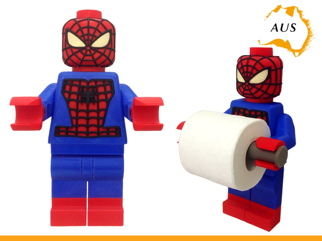 Spider Man Lego Toilet Roll Holder Dispenser Bathroom Decor Hook Hanger  Tissue Rack