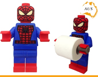 Spider Man Lego Toilet Roll Holder | Dispenser Bathroom Decor Hook Hanger Tissue Rack