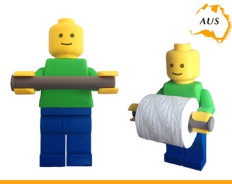 Lego Man Toilet Roll Holder | Dispenser Bathroom Decor Hook Hanger Tissue Rack