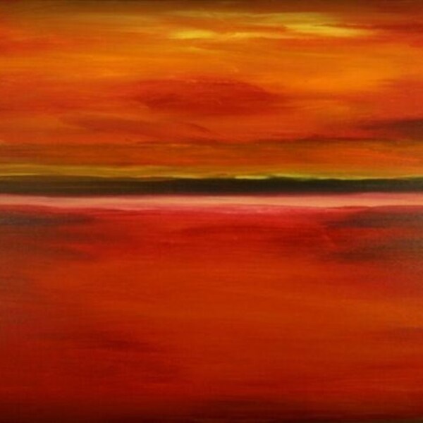 36X24  CUSTOM Original Painting Tonal Seascape Bright and Powerful