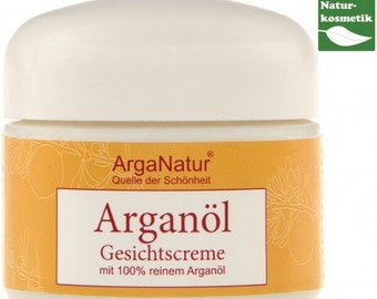 ArgaNatur | Gesichtscreme | Argan-Öl Kosmetik mit Kaktusfeigenkern-Öl und Jojoba-Öl | 50ml