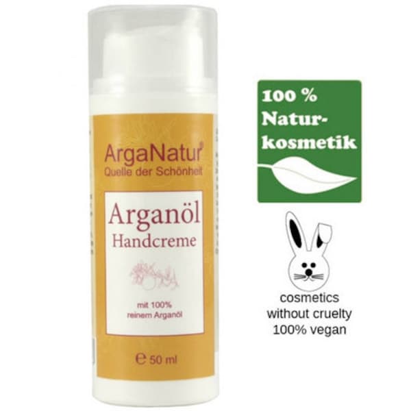 ArgaNatur | Handcreme | Arganöl Kosmetik mit Kaktusfeigenkernöl | 50ml