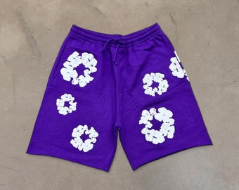 Denim Tears The Cotton Wreath Shorts Lila - Unisex Pullover Sweats Jogginghose - Designerhose Für Männer Frauen