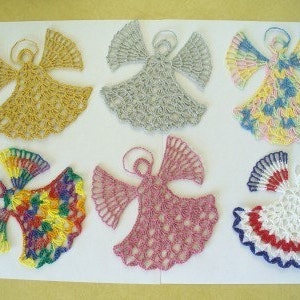 Heavenly Angels, Hand Crochet applique or embellishment Choose Your Colors, Single Color Or Maybe 2 or 3 Colors image 2