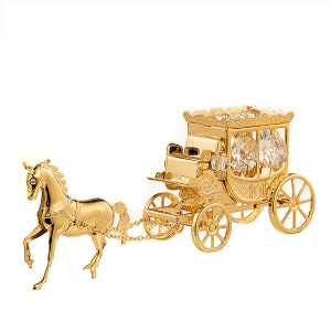 2 Gold Horse and Carriage Wedding Favor Party Decorations 