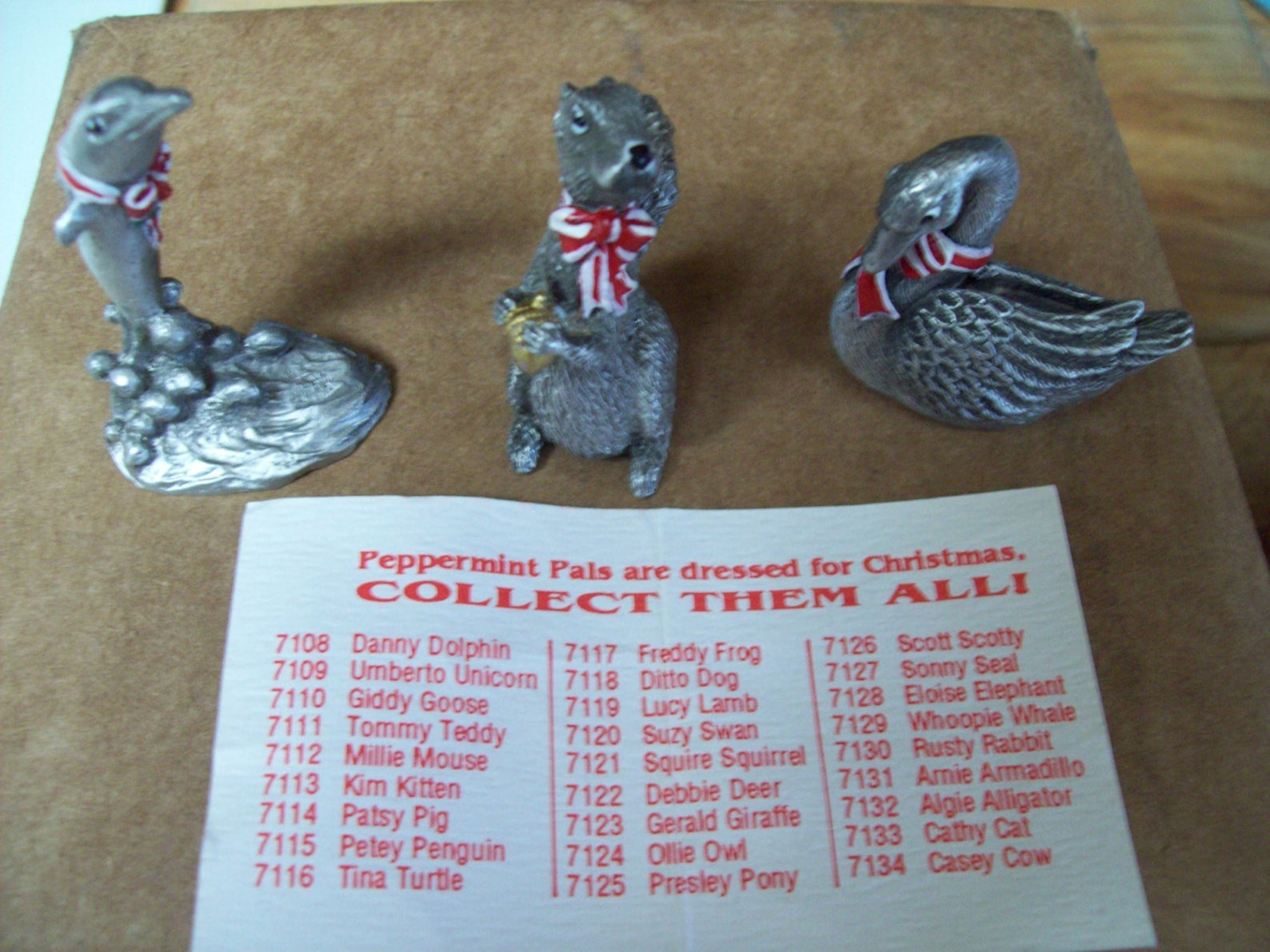 Gallo Pewter Sculptures Vintage Peppermint Pals Figurine Etsy