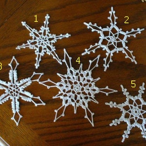 Crocheted Christmas Snowflake - Small Doily Applique or Embellishment - Set #1 - Mix and Match Snowflakes