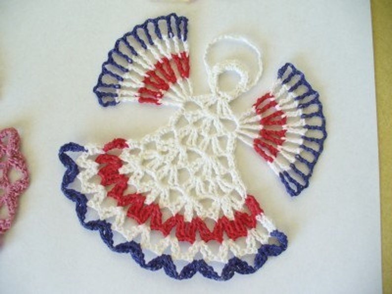 Heavenly Angels, Hand Crochet applique or embellishment Choose Your Colors, Single Color Or Maybe 2 or 3 Colors image 3