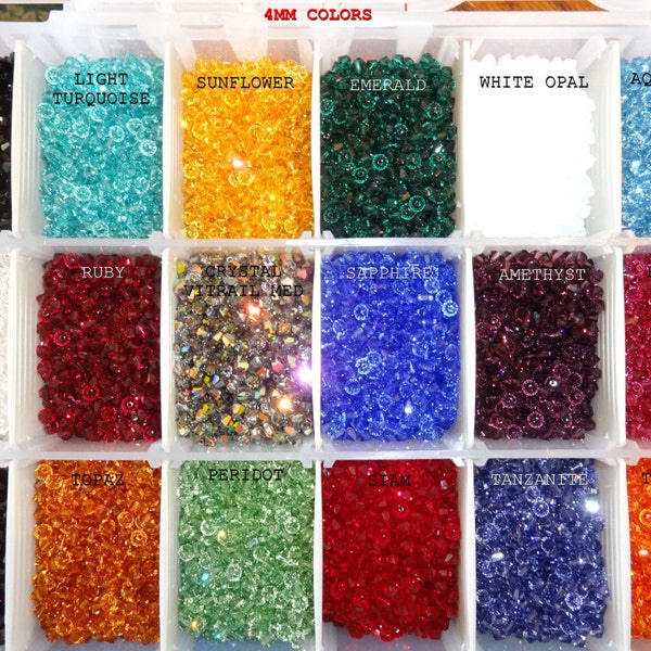 Mix Your Colors However you want to, You Choose, You Pick 3MM Xilion 5328 Swarovski (R) Crystal Bicone Beads, Birthstone Set