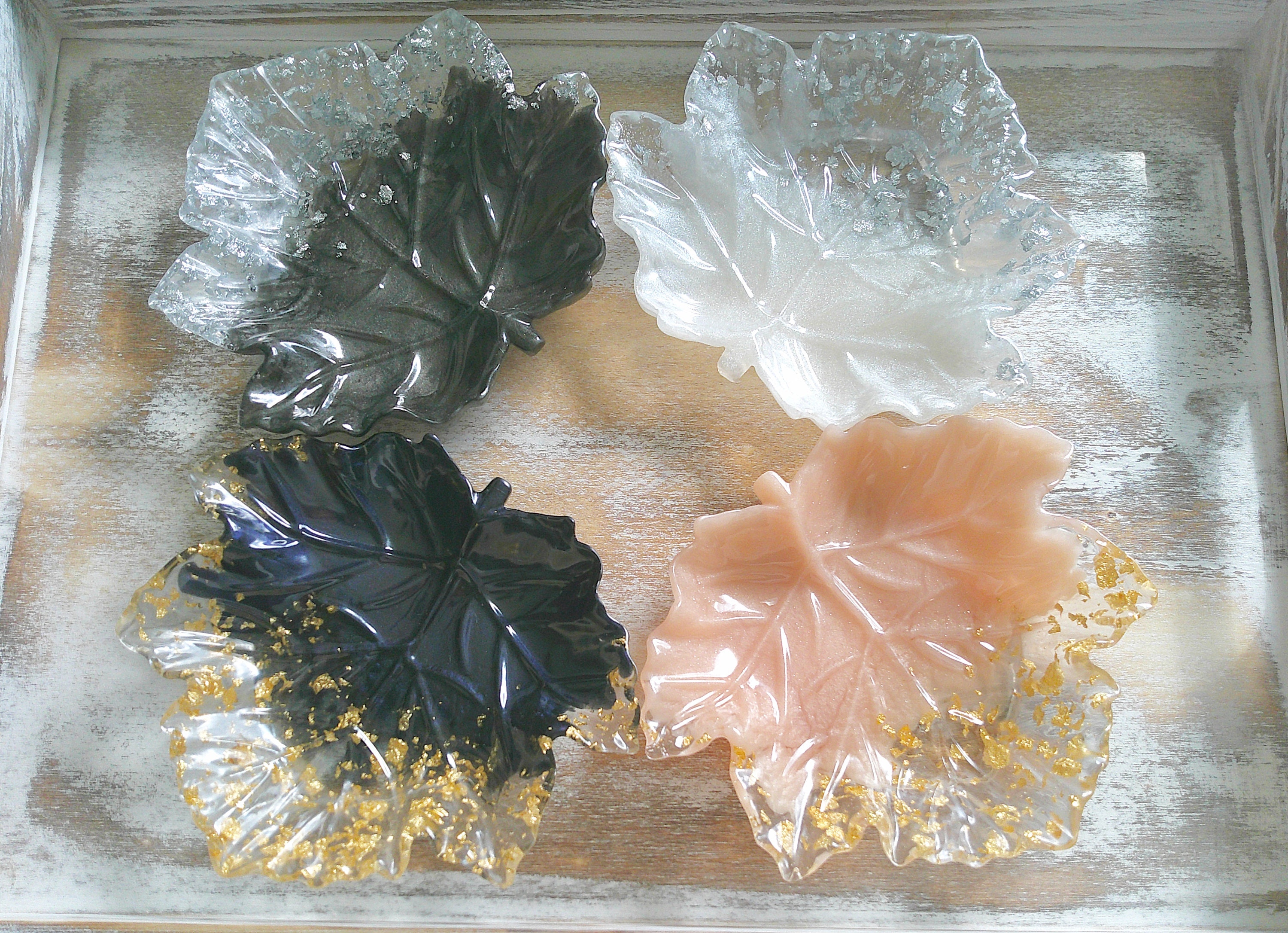 Resin Maple Leaf Trinket Tray Handmade Home Decor