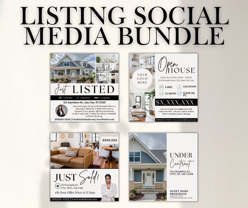 Real Estate Social Media Template Bundle: Open House, Just Listed ...