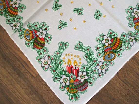 Bell & Ornaments Christmas Tablecloth