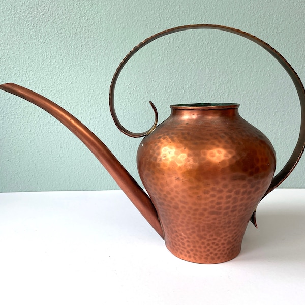 Midcentury Modern Copper Watering Can Housewarming Gift Vintage Copper Home Decor MCM Gardening Tool Metal Bespoke Gift Idea Under 100