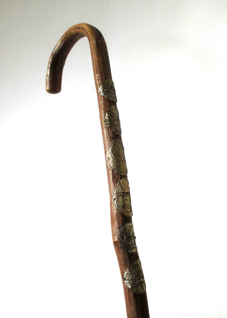 Stocknagel Walking Stick Six Badges 6 Silver Shields German Etsy