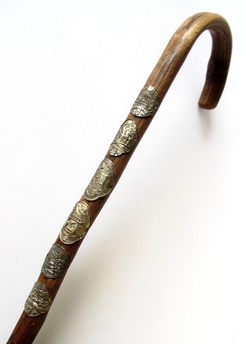 Stocknagel Walking Stick Six Badges 6 Silver Shields German Etsy