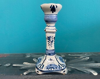 Vintage Delft Kerzenständer 1 2 3 Eckige Basis 5" Porzellan Kerzenständer Set Blau Weiß Wohndekor Geschenkidee Frau Gemarkt Delftware Keramik