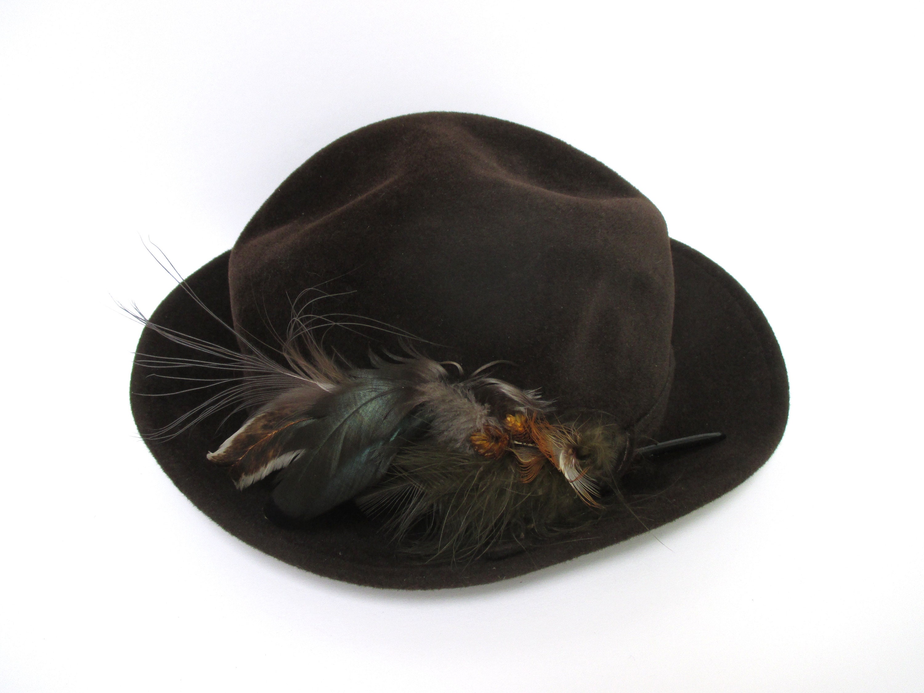 Alpine Hat With Feathers Vintage 
