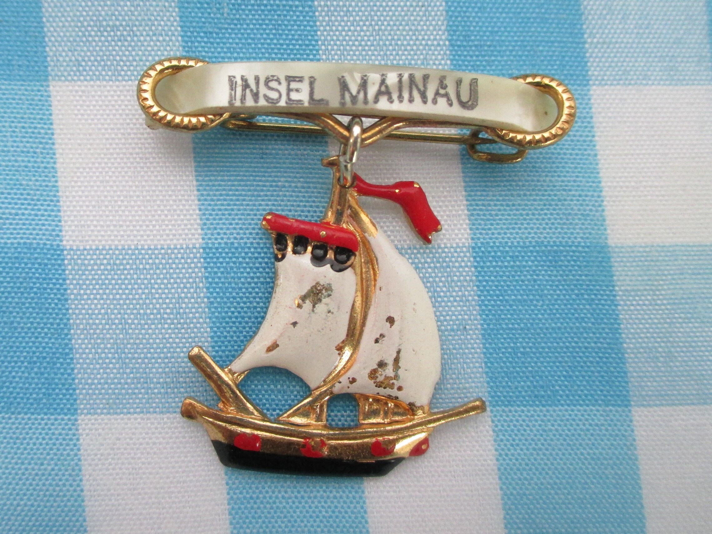Ship Brooch Nautical Hat Pin Novelty Travel Souvenir Jewelry Etsy