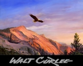 Original Oil Painting, Bald Eagle Painting, Mountain Landscape Painting, Antique, Bird, Western Decor, Americana Decor, Arizona WALT CURLEE