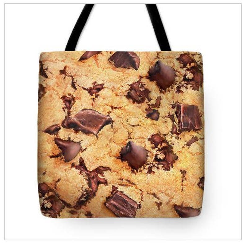 Chocolate Chip Cookie Tote Bag Food Art Purse Food Tote Bag Etsy