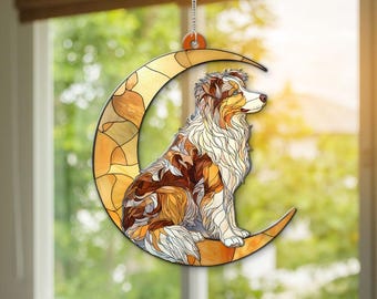 Australian Shepherd Acrylic Suncatcher – Aussie Dog Lover Gift, Pet Memorial Window Hanging, Shepherd Home Decor, Memorial Dog Gift