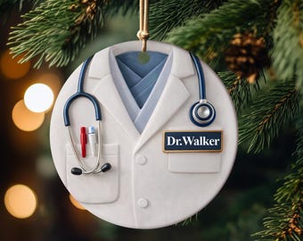 Personalized Doctor Ornament, Doctor Gift, Healthcare Decor, Medical School Graduation Gift, Physician Assistant, Nurse Practitioner Gift