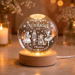 Personalized Nutcracker Crystal Ball, Custom Name Christmas Night Light, Nutcracker Ballet Gift, Ballerina Gift, Christmas Keepsake 2026