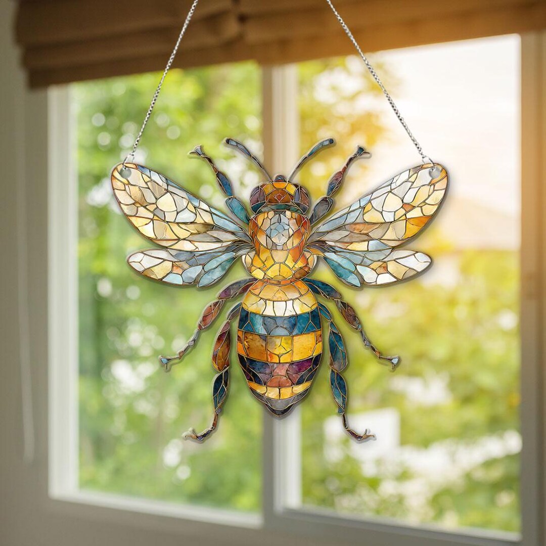 Bee Acrylic Suncatcher, Honey Bee Window Hanging, Bee Lover Gift ...