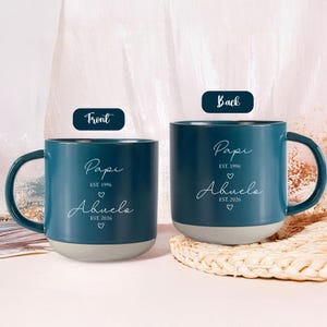 Personlig morfarmugg, Papi Abuelo-kaffemugg, personlig morfarpresent, tillkännagivande för ny morfar, farsdagspresent