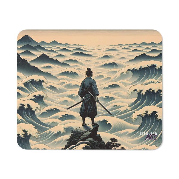 Blending01: Samurai above the Sea of Fog (Desk Mouse Pad)