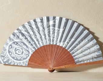 Spanische Handfächer Carola Grau