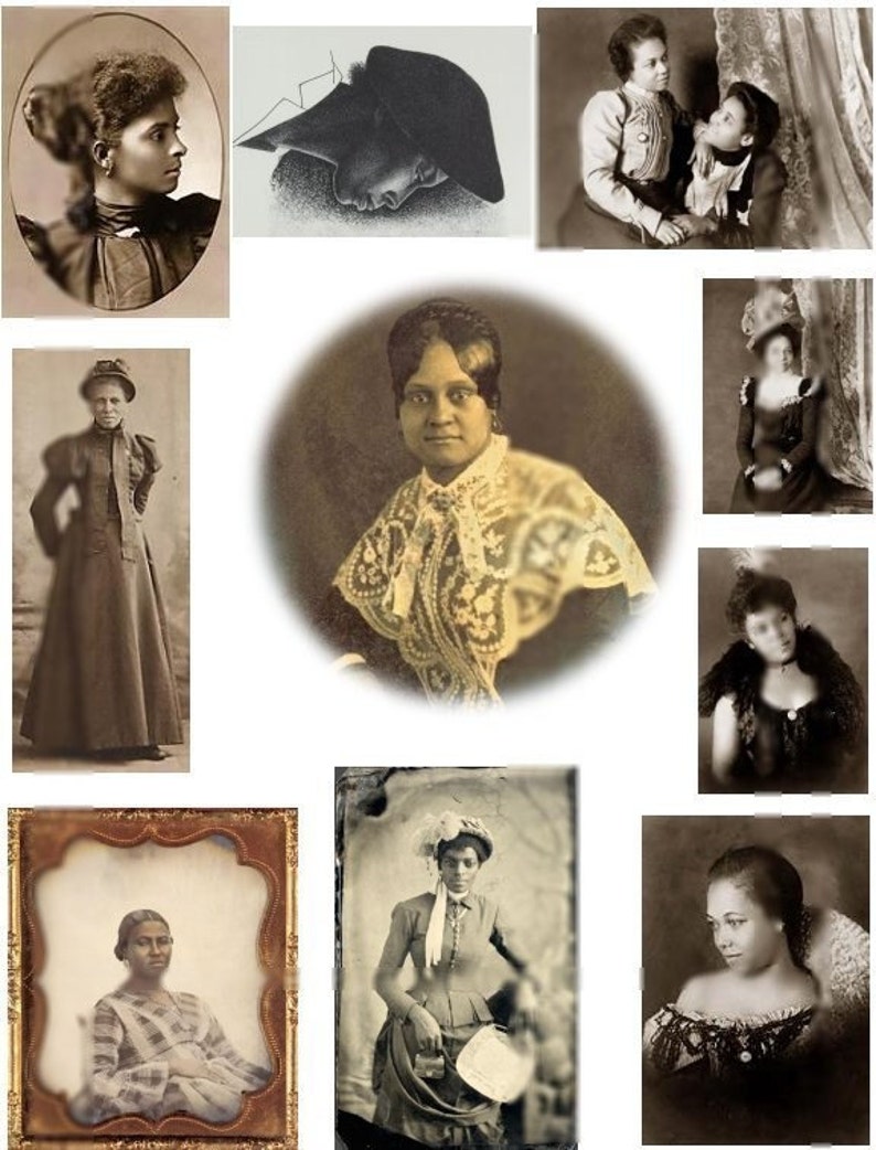 African American Women No. 1 Digital Collage Sheet Instant Download image 1