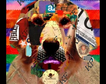 Pop Art Golden Retriever Dog - 5x7 Art Print