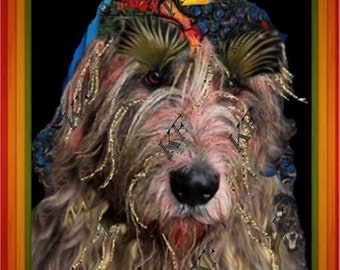 Pop Art Irish Wolfhound Dog - 5x7 Art Print