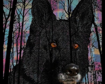 Pop Art German Shepherd Dog - 5x7 Art Print