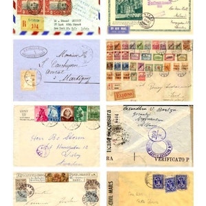 Vintage Buchstaben und Porto - digitale Collage Sheet - sofort-Download