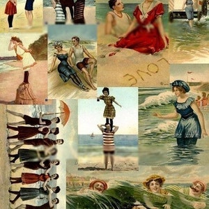 A Day at the Beach - 2 Digital Collage Sheets - Instant Download