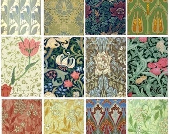 Art Nouveau Patterns - Digital Collage Sheet - Instant Download