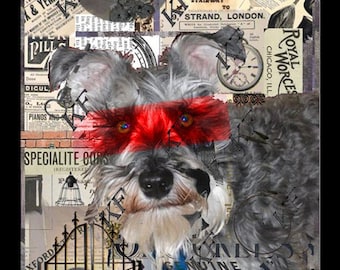 Pop Art Schnauzer Dog - 5x7 Art Print