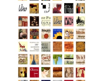 Il Vino - Wine Theme - 1x1 - Digital Collage Sheet - Instant Download