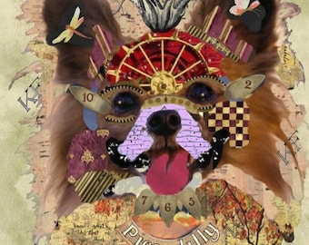 Pop Art Papillon Dog - 5x7 Art Print