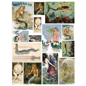 Meerjungfrauen Nr. 2 - digitale Collage Sheet - sofort-Download