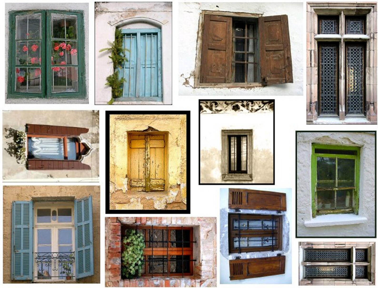 Old World Windows No. 1 - Digital Collage Sheet - Instant Download - Etsy