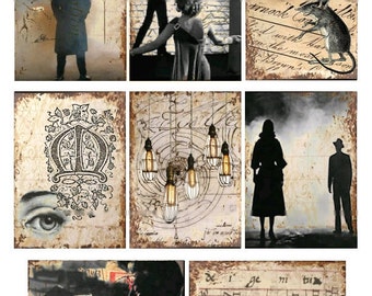 Noir - Digital Collage Sheet - Instant Download
