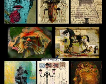 Altered Art No. 3  - ACEO Size - Digital Collage Sheet - Instant Download