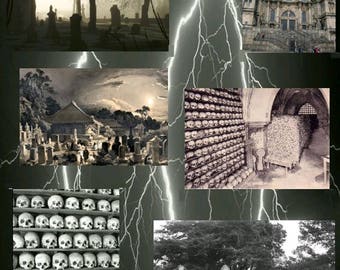 Scary Places No. 1 - Digital Collage Sheet - Instant Download